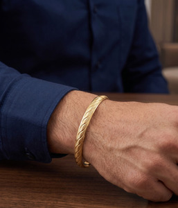 Kada ชุบทองหรูหราของผู้ชายเครื่องประดับแฟชั่นสไตล์คลาสสิกสร้อยข้อมือผู้ชายแบบดั้งเดิมที่มีการตกแต่งแบบพรีเมี่ยมสำหรับทุกวัน - Product Image 5
