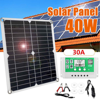 Panel surya pengisian luar ruangan sel surya monokristalin silikon fotovoltaik pengontrol panel surya kit grosir pabrik OEM
