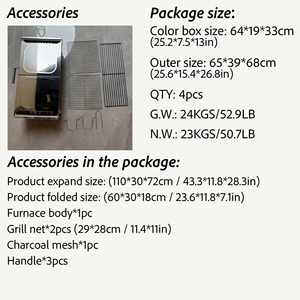 Barbecue portable pliable en acier inoxydable pour le camping et la cuisine en plein air - Product Image 2