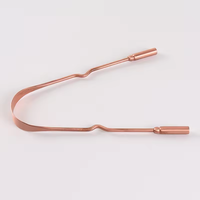 Racloir à langue en cuivre Racloir à langue en forme de U Nettoyant pour revêtement de langue pour éliminer les odeurs de mauvaise haleine Outil de nettoyage de la bouche