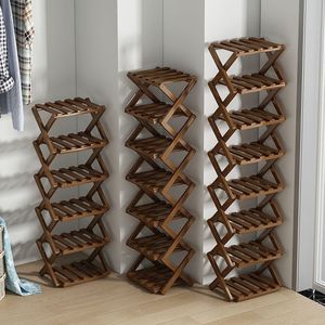 Zapatero plegable de madera, organizador de almacenamiento expandible de varios niveles para la entrada, dormitorio, diseño que ahorra espacio - Product Image 3
