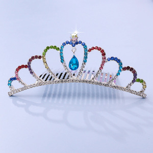 All'ingrosso moda colorata strass per bambini corona Festival Performance capelli capelli capelli diademi corona per bambine e bambini - Product Image 6