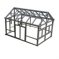 Fenêtres en verre d'aluminium pour maisons, maison en conteneur en verre, véranda en verre, maison préfabriquée extérieure