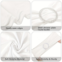 Housse de dossier de chaise haut de gamme, housse de chaise élastique anti-poussière en soie de lait avec sangle et nœud, décoration pour hôtel, mariage, banquet, maison