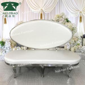 दुल्हन और दूल्हे की सोने की धातु शादी की बेंच सोफा इवेंट - Product Image 6