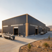 Bâtiment d'entrepôt en structure acier sur mesure, usine industrielle préfabriquée, atelier, charpente en acier à poutres en H
