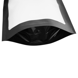 Custom Printed Frosted Resealable Matte Plastic Mylar <strong>Foil</strong> Zipper Bag hang Hole Black Stand up <strong>Pouch</strong> Packaging with Clear Window - Product Image 5