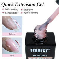 FZN TPO Free Biab Build Gel Color HEMA Free Low Heat Extension rapide Liquid Uv Gel Builder dans une bouteille pour la construction des ongles