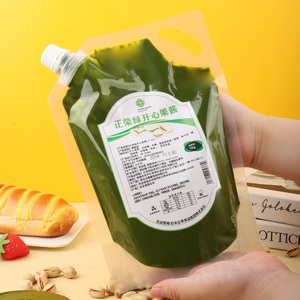 Pâte à tartiner verte aux pistaches pour les boulangeries Sauce onctueuse à saveur de pistache 80% riche 1kg Durée de conservation de 360 jours dans un emballage en sac - Product Image 3
