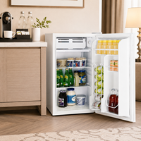 Réfrigérateur à porte réversible à isolation en mousse solide 90L 0-10 ° Mini-réfrigérateur compact avec thermostat réglable pour boissons d'hôtel