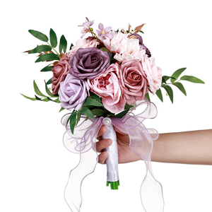 1 Pieza de Artículos de Boda Novedosos Transfronterizos, Flores Frescas de Estilo Occidental para Damas de Honor, Rosa + Morado Claro, 22*29 cm - Product Image 2