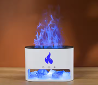 Le plus récent diffuseur d'humidificateur d'air de flamme 3D Unique USB 250ml cristal pierre de sel 7 couleurs lumière Rock flamme diffuseur d'arôme pour chambre
