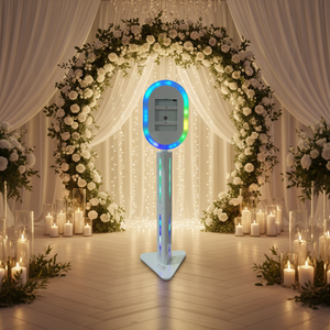 Photomaton portable en métal pour iPad 2026, connectivité Bluetooth/USB, fonction <span class=keywords><strong>selfie</strong></span> manuelle télécommandée, avec éclairage LED - Product Image 1