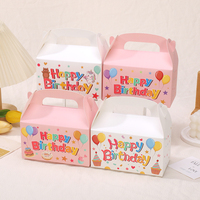 Boîtes d'emballage pour gâteaux et biscuits en papier avec poignée, pour cadeaux, aliments, desserts, décoration de fête d'anniversaire pour enfants
