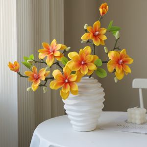 Flor Artificial Real Touch de alta calidad, flor <span class=keywords><strong>Yulan</strong></span>, <span class=keywords><strong>Magnolia</strong></span> para decoración del hogar, pieza central de mesa, decoración de boda - Product Image 2