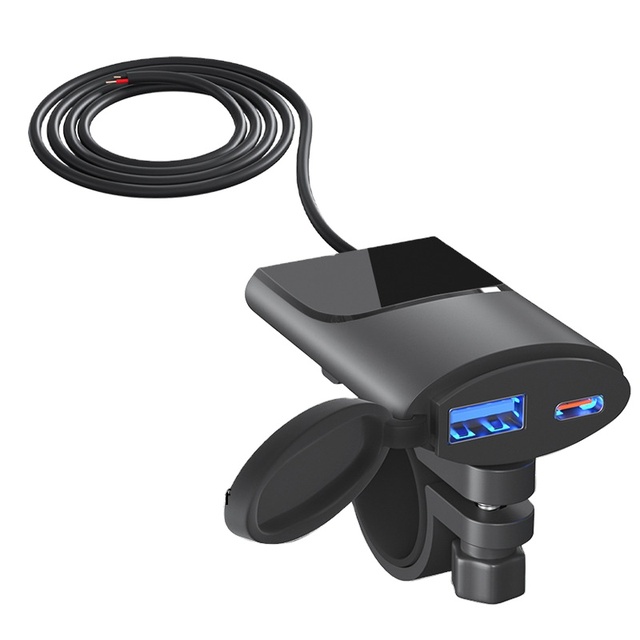 QC3.0 Charger Waterproof 12V Power Dual Port Type-C USB Mobile Phone Charger for Other Motorcycle Universal Accessories