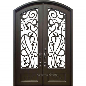 Design moderno in ferro battuto in acciaio inox a doppio arco porte anteriori antifurto esterno per ville a casa - Product Image 2