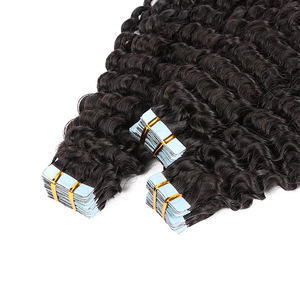 Extensioni per capelli con nastro adesivo, capelli umani ricci profondi, 20 pezzi, 50g, extension adesive senza cuciture per donne - Product Image 1