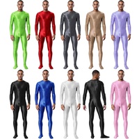Costumes sexy pour hommes, combinaison en spandex, combinaison brillante, combinaison effet mouillé, combinaison intégrale pour homme, lingerie en soie, combinaison en latex