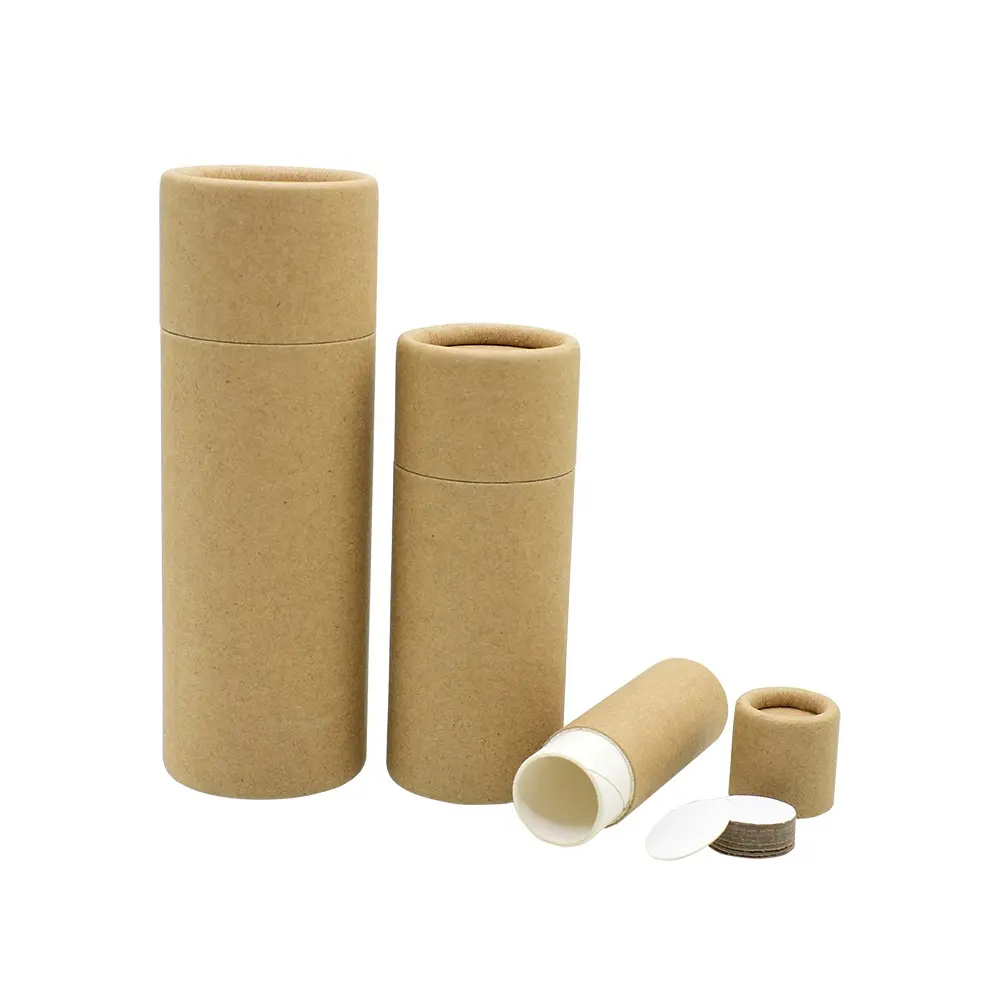 Tubo di carta kraft ecologico riciclabile per tubo di imballaggio push in cartone rossetto balsamo labbra