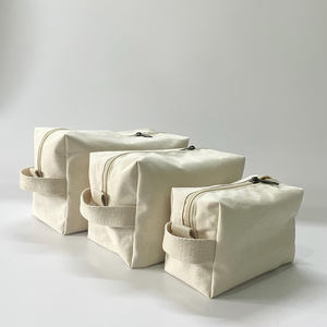 Bolsa de Maquiagem Personalizável Ecológica de Lona Reciclada Reutilizável Organizador de Produtos de Higiene com Zíper e Alça - Product Image 1