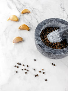 Maja de nuevo modelo de cocina casera creativa con piedra de molienda pulida para material de mármol triturador de ajo de grado alimenticio - Product Image 4