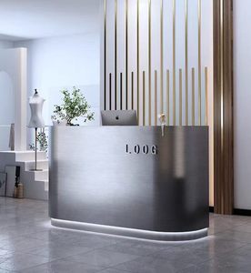 Modern minimalist customized luxury salon furniture small counter beauty salon reception desk - Product Image 6