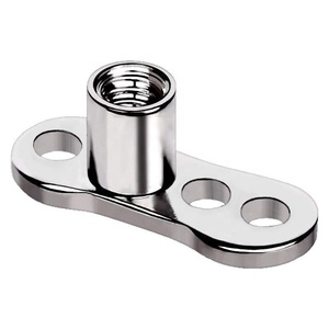 Anclaje de Titanio ASTM F136 con Rosca Interna y Tres Orificios para Piercing Corporal, Joyería al por Mayor, Micro Anclaje Dérmico - Product Image 4