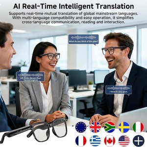 Gafas Inteligentes con Cámara de 8MP, Asistente IA, Traducción en Tiempo Real, Carga Magnética, para Reuniones de Negocios Multilingües y Viajes - Product Image 6