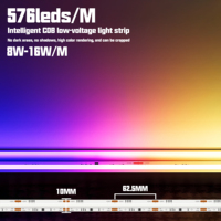 Nuevo diseño sin puntos RGBIC ws2812b 12 voltios IP20 COB LED tira Chips emisión lateral direccionable COB tira led iluminación