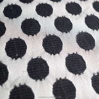 Tissu en dentelle Hengan tricoté léger 95% nylon 5% élasthanne, largeur 150 cm, 52 GSM, noir, pour vêtements féminins, robes, lingerie, confection