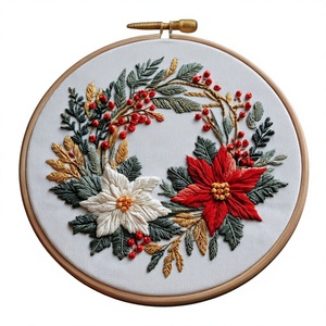 Aro de Bordado Cosido a Mano - Material de Algodón Colorido y Duradero, Decoración Ecológica para Fiestas - Product Image 1