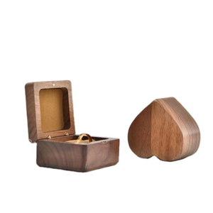 Wooden flip ring storage box, gift packaging box, heart-shaped square proposal ring box