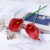 Bunga Calla Lily Buatan Warna-warni Burgundy Biru Muda Harga Grosir Sangat Murah L-R430 Dekorasi Rumah Pernikahan Buket Pengantin