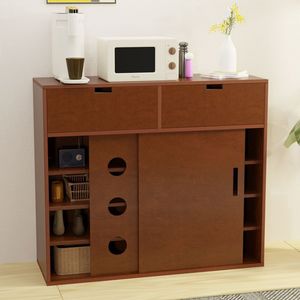 Solid Wood <b>Sideboard</b> Cabinet With Perforated Door <b>Storage</b> For Living Room And Dining Space - Product Image 3
