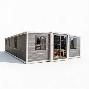 Maison modulaire de luxe préfabriquée à double aile extensible de 40 pieds, 3 chambres, maison conteneur pliable pour jardin, ADU - Product Image 1
