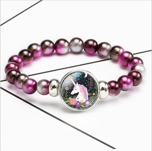 Yiwu usine de dessin animé mignon coloré licorne cheval un chapelet de perles bracelet enfant enfants orthèse dentelle - Product Image 2