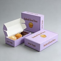Boîte en papier personnalisée pour pâtisseries, gâteaux, biscuits, donuts, brownies, avec design imprimé et logo UV estampé or, vente en gros 2026