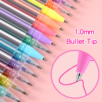 Lot de 48 mini-surligneurs scolaires à paillettes, surligneurs métalliques pour journalisation, pour étudiants, pour marquer les points clés, pour le graffiti et le dessin