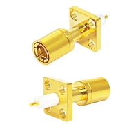 Directamente de fábrica SMB hembra Jack 4 agujeros PCB brida panel RF conector coaxial conectores (RF) en stock