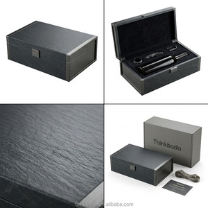 Boîte Cadeau Luxe en Charbon <span class=keywords><strong>de</strong></span> Bois <span class=keywords><strong>à</strong></span> Texture Ardoise, Style Industriel Moderne, pour Cadeaux <span class=keywords><strong>de</strong></span> Dédication pour PDG et Cadres Dirigeants - Product Image 2