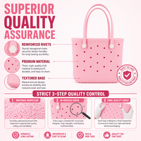 Sac de plage personnalisé en EVA rose avec fermeture à bouton, imperméable, grande capacité, pour une utilisation en plein air en été, vente en gros, OEM, étiquette privée