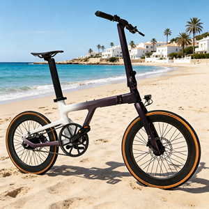 Vélo électrique pliable en fibre de carbone de 20 pouces pour la conduite urbaine portable, moteur arrière 36V 250W - Product Image 1