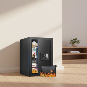 خزنة أوروبية أمريكية صغيرة مضادة للسرقة للمكاتب مع قفل ببصمة الإصبع وكلمة مرور، مقاس 33×33×36 سم، للتجارة عبر الحدود الحصرية - Product Image 6