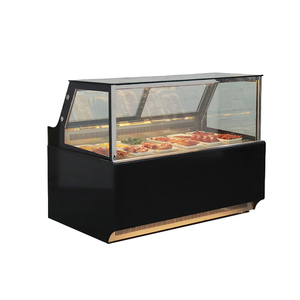 Armoire de présentation moderne rectangulaire sur pied avec porte arrière pour aliments prêts à manger et réfrigérés pour supermarché - Product Image 1