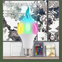 Ampoule LED A50 A60 A70 A80 E26 E27 à base RGBW Globe en aluminium à télécommande changeante multicolore pour usage résidentiel Alimentation CA