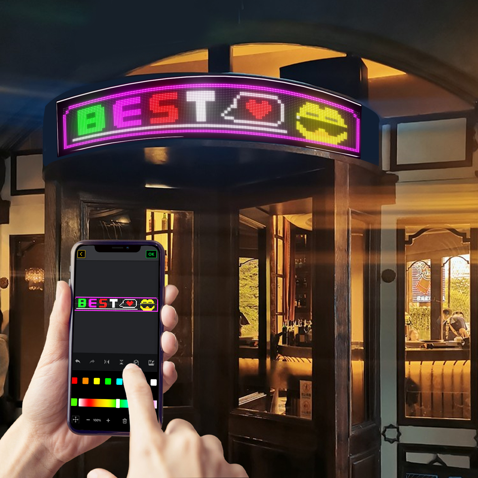 RGB светодиодная матричная Пиксельная панель, программируемая Гибкая рекламная доска объявлений для прокручивания сообщений для заднего окна автомобиля, новый аксессуар
