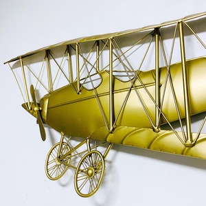 Decoración de pared de avión, <span class=keywords><strong>estilo</strong></span> <span class=keywords><strong>Industrial</strong></span>, decoraciones para el hogar, artesanía de hierro, 3D - Product Image 4