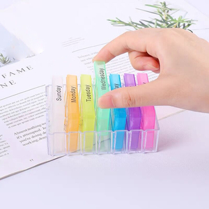 ขายส่ง7วันยาออแกไนเซอร์กล่องยาAM PMกระเป๋าที่ถอดออกได้กล่องยาพลาสติก - Product Image 2