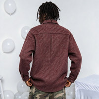 Chemise-veste en velours côtelé pour homme, col rabattu, manches longues, coupe oversize, style vintage décontracté, couleur unie, printemps